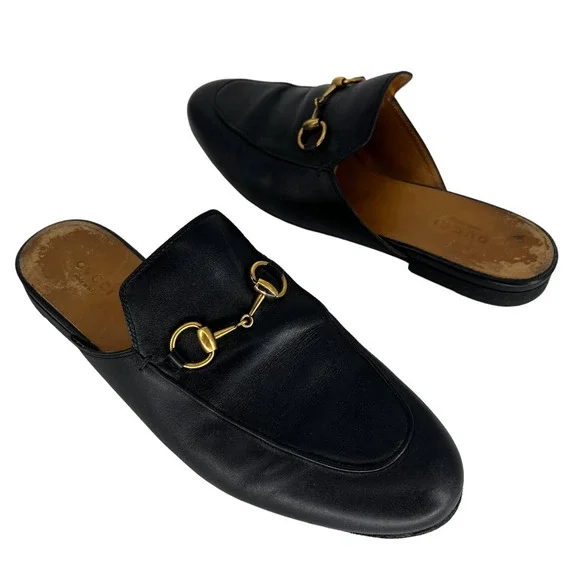Gucci Princetown black leather bit loafer mules that fit like a 7 - Picture 3 of 9
